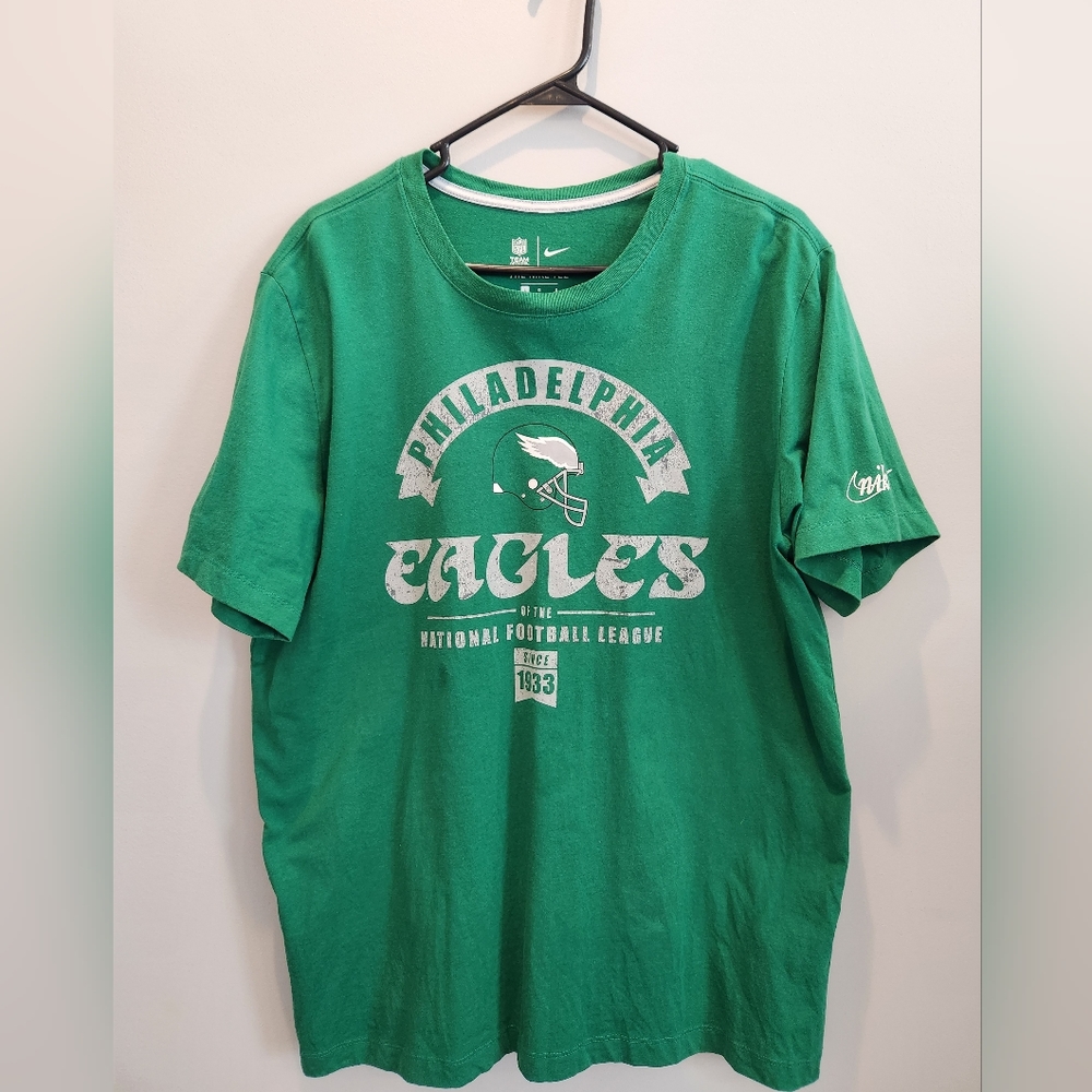 NIKE PHILADELPHIA EAGLES KELLY GREEN HISTORIC TRI-BLEND SHORT SLEEVE FASHION NFL
